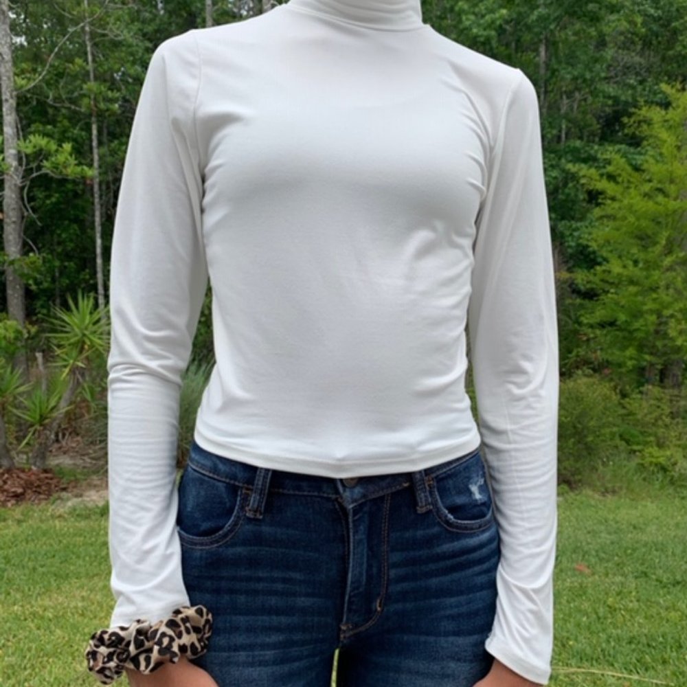 Long Sleeve White Crop Top